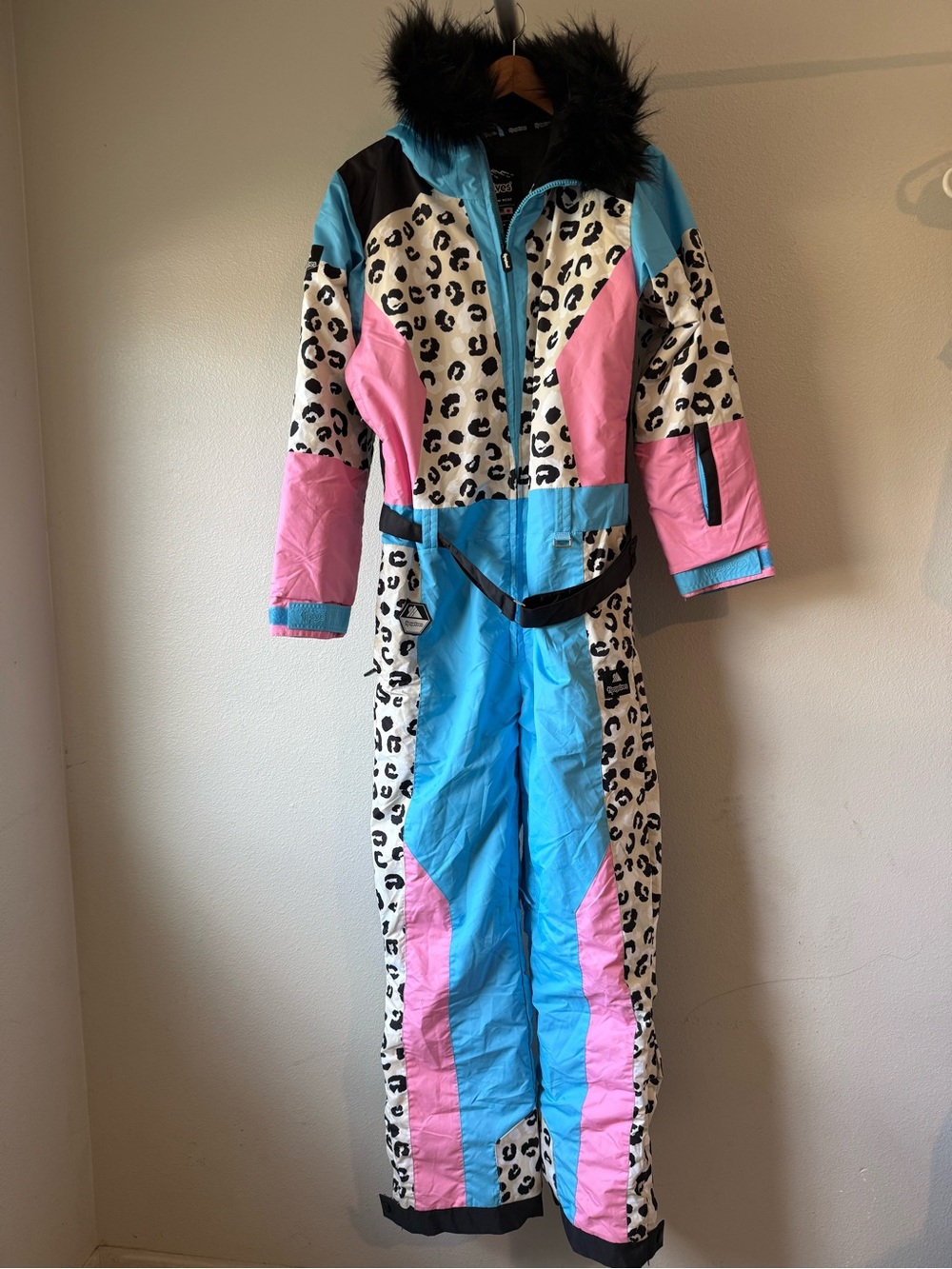 Tipsy Elves Blue, Pink & Leopard women’s Snowsuit